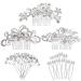 MOAMUN 23 PCS Wedding Hair Comb Bridal Hair Accessories  Women Hair Side Comb Crystal Pearl Hair Pins Clips for Brides and Bridesmaids