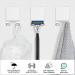 Flintronic Silver Razor Bracket Shower - No Drill Stainless Steel Razor Holder 2 Pieces Self-Adhesive Hanger for Bathroom & Kitchen - Buy Online on GoSupps.com