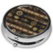 Bohemian Style Portable Metal Pill Box - Round Mini 3-Compartment Ideal for Travel Black - Must-Have for Small Pills - Buy Online on GoSupps.com