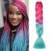 Gairyan jumbo braids extensions braid art hair 1 piece 100g braiding hair extensions 60cm ombre synthetic braids afro hair for box crochet braids (rose red & lake blue) 60 cm (1 piece) rose red & lake blue