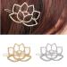 QTMY 4 PCS Metal lotus Flower Hairpin Hair Clips Hair Accessories