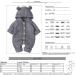 Haokaini Newborn Baby Winter Romper 12-18 Months Grey - Ear Hooded Knitted Snowsuit - Buy Online on GoSupps.com