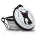 French bulldog black - folded portable drinking snap with carabiners for on the go.Food bowl pet bowl.Handy and unique.French bulldog black
