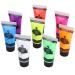 RIZGHWOY UV Reactive Body Paint Set 8 Fluorescent Colors 10 Ml Each NonToxic Water Based Formula for Nightclubs Parties Festivals