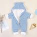 VICROAD Baby Hooded Knitted Romper 18-24 Months Blue - Warm Sweater Jumpsuit for Newborn Boys and Girls - Buy Online on GoSupps.com