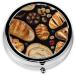 Cheese Sandwiches Mini Round Pill Box | 3 Compartment Travel Pill Organizer | Portable Medicine Case for Home & Office - Buy Online on GoSupps.com