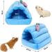 Upgraded Hamster House Hammocks Blue Guinea Pig Bed Hideout Mouse Rat Cozy Beds Small Animal House Winter Warm Nest Sleeping House for Hamster Guinea pig Ferret Hedgehog Chinchilla (Blue) - Buy Online on GoSupps.com