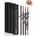 Eyebrow Pencil Light Brown - 4 Pcs Professional Micro Brow Pencil Kit Waterproof Eyebrow Makeup with Dual Ends Ultra-Fine Mechanical Pencil Christmas Gift Set for Women - 04 04# Light Brown