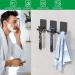 Premium Stainless Steel Razor Bracket Shower Hooks - 3-Piece Multi-Purpose Towel Holder Self-Adhesive & Drill-Free | Black Bathroom & Kitchen Organizer - Buy Online on GoSupps.com