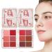 Cheek Makeup Palette 12 Cream Blush Colors | 12 Vibrant Cosmetic Blush Shades | Long-lasting Blendable Smudge-proof and Waterproof Formula for a Radiant Glow