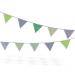 Pennant chain children's room fabric pennant chain for baby room decoration boy & girls - colorful garland children's room decoration & fabric garland length - (330cm green/gray) 330cm green/gray