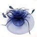 JZK Dark Blue Vintage Fascinator | Elegant Flower Headpiece with Veil & Clip for Weddings & Cocktail Parties - Buy Online on GoSupps.com