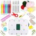 Coopay 58 Piece Crochet Kit for Beginners - Yarn and Knitting Accessories Set with Soft Grip Hooks, Lace Needles, Yarn Balls, Cable Needles & More in White - Cactus Theme - Buy Online on GoSupps.com