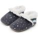 Dotty Fish Suede Baby Slippers | Warm Fleece Lined Infant Toddler Shoes | Non-Slip Soft Sole for Boys and Girls | 0-6 Months to 5-6 Years | Silver Stars - Buy Online on GoSupps.com