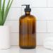32oz Amber Glass Soap Dispenser - Refillable Apothecary Bottles with Black Pumps - Pack of 4 for Bath & Kitchen Accessories - Buy Online on GoSupps.com