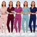 VIAOLI Women's Scrubs Set - V-Neck Top and Joggers Pant for Medical Professionals - Light Blue, Small - Buy Online on GoSupps.com