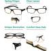 Eyekepper 5-Piece Classic Spring Hinge Reading Glasses Set - Black/Yellow Sun Reading Glasses with 3.5 Diopter Transparent Lenses - International Shipping Available - Buy Online on GoSupps.com