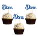 MonMon & Craft Done Cupcake Toppers/Graduation Cupcake Decor/Congrats Grad Cupcake Toppers/College Graduation Party Cupcake Decorations/Blue Glitter 24 Pcs