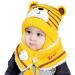 Baby Balaclava Kids Winter Warm Hat Scarf Warm Knitted Hood Hat with Double Pom Pom Design Beanie Caps for Baby Girls Boys Cute Small Bear Winter Hat F-Yellow One Size