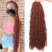 ZRQ 24 Inch New Faux Locs Crochet Hair 6 Packs Ginger Soft Locs Pre-looped Goddess Locs Curly Wavy 350 Crochet Locs Hair Synthetic Copper Red Locs Afro Roots Dreadlocks Hair Extensions 350