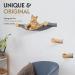 LSAIFATER Cat Hammock Wall Mounted Large Cat Perch with 2 Steps - Modern Cat Furniture for Sleeping, Playing, Climbing - Grey - Buy Online on GoSupps.com