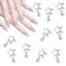 WLLHYF Star Nail Charms 10 Pcs 3D Nail Rhinestones Shiny Gems Crystal Silver Diamonds Color Nail Charms Nail Art Decorations Jewels for Nails Design