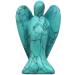 Lovionus89 Synthesis Green Howlite-T rkis W chter Angel Statue Hand carved stone healing crystal bag figures decoration 5cm 50mm green Howlite-T rkis