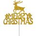 Reusable Christmas Cake Topper Double-Sided Glitter Card Christmas Cake Decorations and Holiday Cake Decorations Glitter and Gold MERRY CHRISTMAS Reindeer and Gingerbread Men - 3 Little Desserts - Buy Online on GoSupps.com