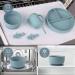Baby Feeding Set - Silicone Bib, Suction Bowl, Spoon, Fork - Toddler Utensils - 6 Months (Light Blue) | Baby Led Weaning Supplies - Buy Online on GoSupps.com