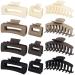 12 Pack Large Claw Clips for Thick Hair 4inch Rectangle Hair Claw Clips with 2inch Small Square Hair Jaw Clips for Women Non-slip Stylish Matte Hair Claws Hair Accessories