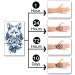 Semi-Permanent Realistic Wolf Skeleton Flower Animal Tattoo Set - 18 Sheets, Waterproof & Temporary for Men and Women - Buy Online on GoSupps.com