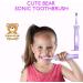 Kids Sonic Electric Toothbrush - Rechargeable Cute Bear Design for Children Ages 3-12 | 30s Reminder, 2 Min Timer, 5 Modes | Includes 8 Brush Heads | Purple - Buy Online on GoSupps.com
