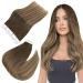 Easyouth Tape in Hair Extensions Real Hair Ombre Tape in Extensions Balayage Brown to Ash Blonde 24 Inch 50g 20Pcs Seamless Glue in Extensions Remy 24 Inch #2/6/18