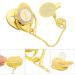 Alomejor Baby Pacifier - Curved Design 26 Letters Safe Materials & Clips for 6-18 Months - Golden Color (E) | Healthy Bling - Buy Online on GoSupps.com
