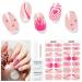 Ubaxquru 28 Pieces Semi-Cured Gel Stickers with Nail File and Nail Stick for Women and Girls