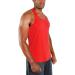 DEVOPS Men's Y-Back Dri Fit Muscle Gym Tank Top 3 Pack - Large (Charcoal/Red/Yellow) - Buy Online on GoSupps.com