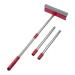 Window Squeegee, 2-in-1 Window Cleaner with 55" Extension Poles, Window Washing Kit, Glass Door Cleaner, Multi-Use Car Windshield Cleaning Tool with Long Handle for High Outdoor Indoor Windows