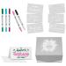HAND INKED Card Making Kit. DIY Greeting Card Stencil Set. Stationary Box with Card Making Supplies. Includes 50 Blank Cards, 50 Envelopes, 6 Stencils and 5 Brush Pens