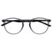 Opulize Met - Reading Glasses Blue Light Blocking Slim Round Frame Spring Hinges Improve Sleep Computer Gaming Anti-Reflective Transparent Grey Mens Womens B60-7 +3.50 +3 50 Magnification Clear Grey Front Black Arms
