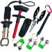 SPROUTER Fishing Pliers Tool Set, Fish Lip Gripper, Muti-Function Fishing Pliers Hook Fishing Gear Fishhook Remover Fish Holder, Fishing Braid Line Cutter wtih Coiled Lanyard, Fishing Gift for Men