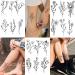 Cerlaza 75 Tiny Black Flower Temporary Tattoos - Realistic Wild Floral Designs for Women - 16 Sheets Small Fake Tattoos for Face, Hands, Legs, and Body - Buy Online on GoSupps.com