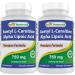 Best Naturals Acetyl L-Carnitine and Alpha Lipoic Acid 750 mg 120 Capsules (120 Count (Pack of 2))