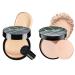 Mushroom Head Air Cushion CC Cream with Setting Powder Makeup Set Blurs Fine Lines & Imperfections Controls Shine & Smooths Complexion Even Skin Tone for All Skin Types for Women (Natural)