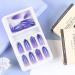 72 Pcs Gradient Stiletto Fake Nails Set - Glossy Colorful Acrylic Tips with Adhesive Tabs and Nail File (Purple+Blue+White) - Buy Online on GoSupps.com