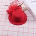 FRCOLOR Top Hat Hair Clip Feather Flower Decor Clips Fascinator Hat Veil Red Mini Top Hat for Tea Party Wedding Party - Buy Online on GoSupps.com