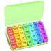 Pill Box 4 Times a Day Betife Weekly Pill Box Organisers 7 Day Tablet Organiser Daily Pill Dispenser 7 Day 4 Compartments Tablet Box for Medication Vitamins and Supplements (Green)