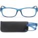 High-Quality 3 Pack Reading Glasses +1.50 - Comfortable Rectangular Specs for Men & Women - Great Reading Aid - Stylish Blue Design - Buy Online on GoSupps.com