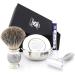 Old-School Complete Shaving Set for Men | Pure Black Badger Brush DE Safety Razor Engraved Bowl & Soap - International Shipping Available - Buy Online on GoSupps.com