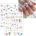 JMEOWIO 9 Sheets Flower Leaves Nail Art Stickers Decals Self-Adhesive Spring Summer Floral Nail Supplies Nail Art Design Decoration Accessories - Buy Online on GoSupps.com