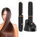Cordless Hair Straightener Brush Negative Ions Portable Straightening Comb for All Hair Types Travel Hot Comb Straightener for Women 20min Auto Power Off Professional Styling Tools Black